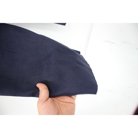 Lauren Ralph Lauren‎ Women W34 Flat front silk linen pants navy blue pockets - Picture 5 of 11